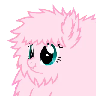 😌 pony, pink, fluffy, cartoon, animal telegram sticker