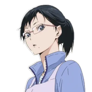 😌 Anime, Personaje, Mujer, Gafas telegram sticker