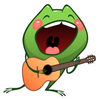 🎸 rã, guitarra, música, canto, desenho animado, alegre telegram sticker