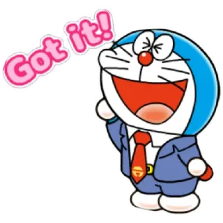 😁 Doraemon Got it! дораэмон, мультфильм, аниме, кот, робот, японский whatsapp sticker