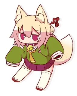 🦊 Anime, Kawaii, Fofo, Chibi, Raposa, Desenho animado, Personagem telegram sticker