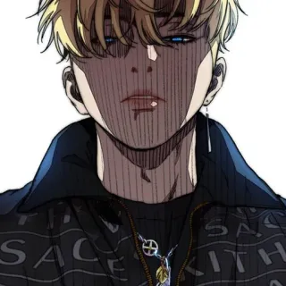 ⚜ Anime, Masculino, Pelo Rubio, Dibujo animado, Dibujo, Retrato whatsapp sticker
