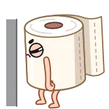 😖 carta igienica, cartone animato, antropomorfo, divertente, carino telegram sticker