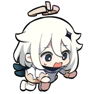 ⭐ Paimon Genshin Impact anime, video game, cartoon, cute, kawaii, chibi, Paimon, Genshin Impact telegram sticker