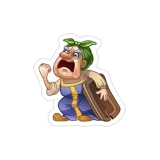 😠 화난, 여자, 만화, 악당, 할머니, 마녀 telegram sticker