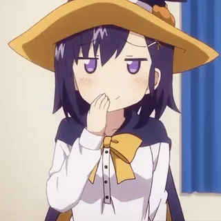 🖤 anime, penyihir, imut, gadis, kartun, topi, manga, lucu telegram sticker