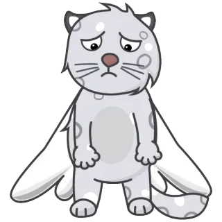 😔 cat, sad, animal, cute, cartoon telegram sticker