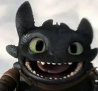 🌟 Toothless How to Train Your Dragon dragón, dibujos animados, personaje, película, lindo, Chimuelo telegram sticker