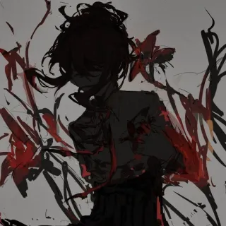 🧷 escuro, arte, abstrato, flores, monocromático, assustador, vermelho, sangue whatsapp sticker