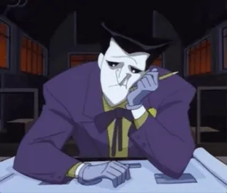 😔 Joker Joker, Batman, DC Comics, villain, cartoon telegram sticker