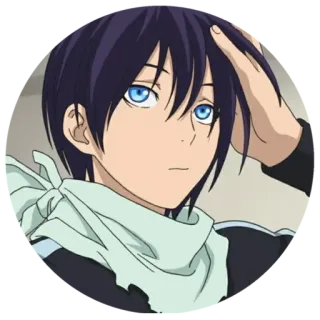 🤔 Yato Noragami 动漫, 漫画, 角色, 粉丝作品, 神, 蓝眼睛, 围巾 whatsapp sticker