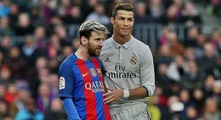 7️⃣ Lionel Messi and Cristiano Ronaldo soccer, football, players, sports, athletes telegram sticker