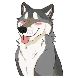 🥰 lobo, animal, lindo, pegatina, dibujos animados, mamífero whatsapp sticker