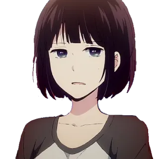 😯 Anime, Garota, Personagem, Retrato, Fofo, Mangá telegram sticker