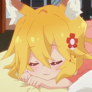 ⛩️ Senko The Helpful Fox Senko-san Animé, Senko, Renard, Dormir, Kawaii, Mignon whatsapp sticker
