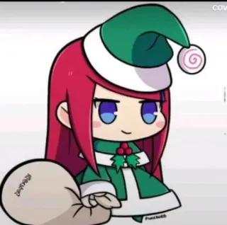🎅 noël, personnage, anime, dessin animé, fêtes, festif, mignon whatsapp sticker