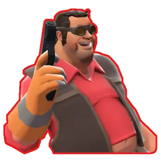 🤓 Engineer Team Fortress 2 video game, character, engineer, gun, team fortress telegram sticker