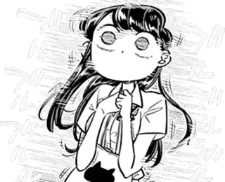 😱 Komi Shouko Komi Can't Communicate Anime, Mangá, Komi não consegue se comunicar, Komi Shouko, Fofo, Desajeitado, Nervoso, Garota anime whatsapp sticker