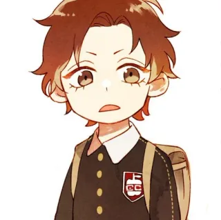 😐 Anime, Schuluniform, Charakter, Schüler, Rucksack telegram sticker