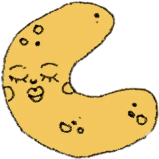 🌙 lune, visage, mignon, endormi, jaune, dessin animé telegram sticker