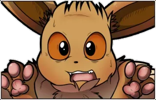 😵 Eevee Pokemon eevee, pokemon, cute, shocked, animal, mammal, anime telegram sticker