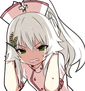 😠 Anime, Y tá, Tức giận, Dễ thương, Cô gái, Chibi telegram sticker