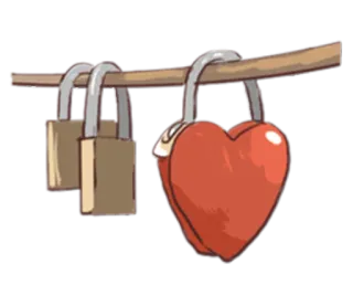 ❤ cadeado, fechadura, coração, amor, segurança telegram sticker