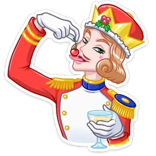 🍒 การ์ตูน, รื่นเริง, คริสต์มาส, ราชวงศ์, เครื่องดื่ม, เชอร์รี่ whatsapp sticker