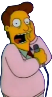 😲 Lionel Hutz The Simpsons мультфильм, Симпсоны, Лайонел Хатц, испуганный, в шоке, адвокат telegram sticker