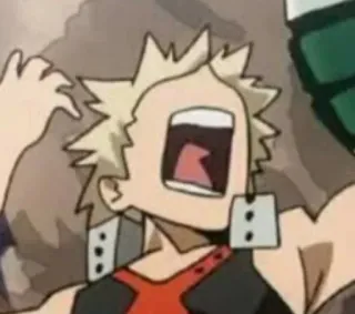🔲 Katsuki Bakugo My Hero Academia Аниме, Моя геройская академия, Бакуго, Кацуки Бакуго, Злой whatsapp sticker