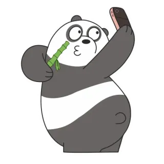 😙 Panda We Bare Bears Kartun, Panda, We Bare Bears, Beruang, Swafoto, Ponsel pintar, Lucu telegram sticker
