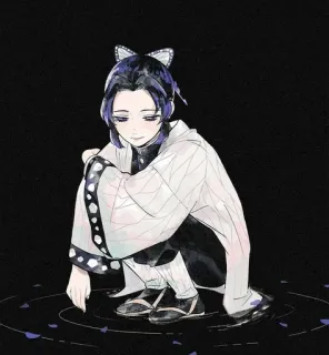🌟 Shinobu Kocho Demon Slayer 애니메이션, 코쵸우 시노부, 귀멸의 칼날, 귀여운, 여성, 만화, 나비, 아트 telegram sticker