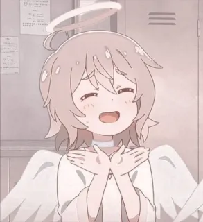 😅 angel, anime, cute, wings, halo telegram sticker