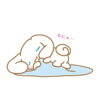 😞 Cinnamoroll cute, sleeping, kawaii, cartoon, dog, white, tears telegram sticker