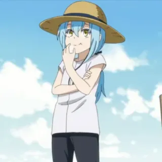 🦕 Rimuru Tempest That Time I Got Reincarnated as a Slime Anime, Charakter, Rimuru Tempest, Schleim, Isekai, Strohhut whatsapp sticker
