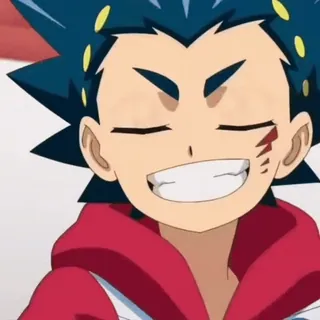 😯 Aoi Valt Beyblade Burst anime, personnage, garçon, souriant, joyeux telegram sticker