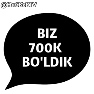 🎉 BIZ 700K BO'LDIK uzbeko, celebrazione, traguardo, numero telegram sticker