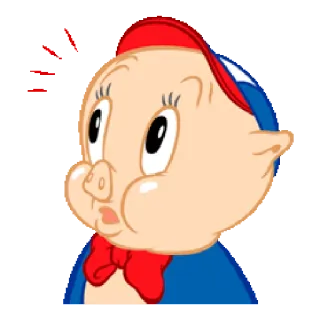 😲 Porky Pig Мультфильм, Свинья, Looney Tunes, Порки Пиг, Персонаж telegram sticker
