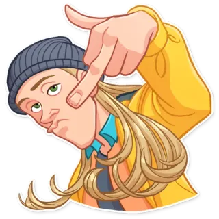 🖕 사람, 손 제스처, 스티커, 금발, 만화, 남자 telegram sticker