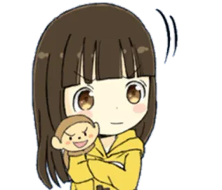 😐 Anime, Chibi, Desenho animado, Menina, Fofo telegram sticker