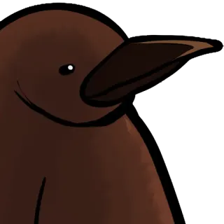 🐧 bird, brown, animal, penguin, cartoon telegram sticker