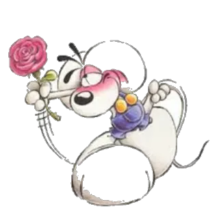 ❤ cachorro, desenho animado, flor, rosa, animal, amor, romance telegram sticker