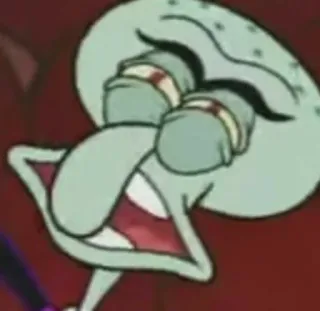 🤤 Squidward Spongebob Squarepants мультфильм, Спанч Боб, Сквидвард, персонаж, Nickelodeon whatsapp sticker