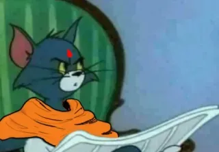 😐 Tom Cat desenho animado, gato, tom e jerry, jornal, especialista telegram sticker
