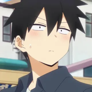 🙁 anime, malu, tersipu, pria, ekspresi, potret whatsapp sticker