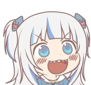 😄 Gawr Gura อนิเมะ, VTuber, ฉลาม, น่ารัก telegram sticker