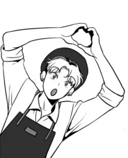 😮 Anime, Desenho animado, Homem, Coração, Amor, Expressão telegram sticker