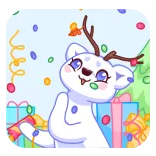🎉 Dibujos animados, Oso, Reno, Navidad, Regalo, Festivo, Lindo telegram sticker