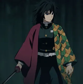🌊 Giyu Tomioka Demon Slayer アニメ, 鬼滅の刃, 冨岡義勇, 剣, キャラクター, 漫画 whatsapp sticker