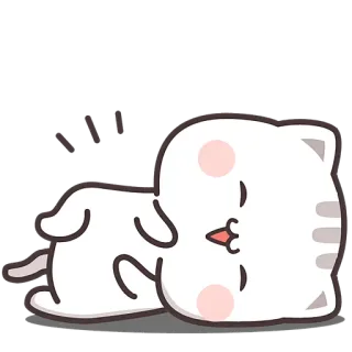 ☺️ mèo, dễ thương, buồn ngủ, mệt mỏi, thư giãn, nằm, mèo con telegram sticker